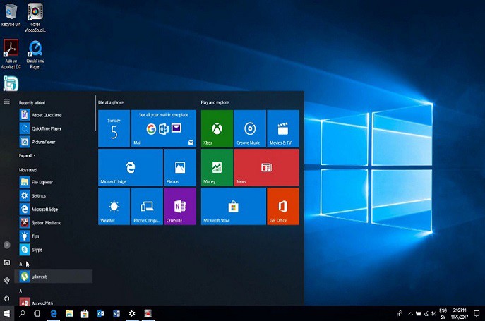 Giao diện Windows 10 khi cài đặt hoàn tất