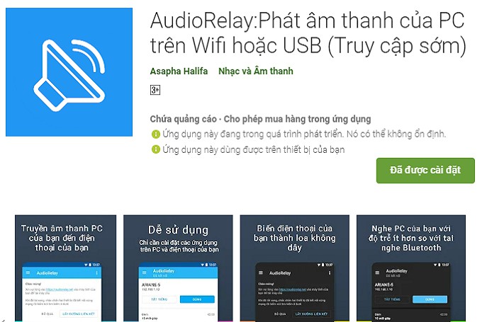 Phát âm thanh của máy tính bằng loa điện thoại với phần mềm AudioRelay