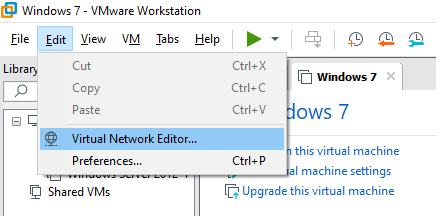 Chọn Virtual Network VMware