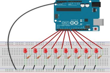 Sơ đồ mạch điều khiển 8 led với Arduino