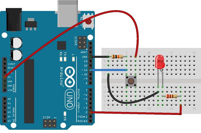 Lập trình điều khiển led bằng nút bấm với board mạch Arduino